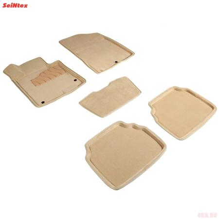 Коврики салона 3D текстильные для Hyundai Sonata (2020-2025) бежевые № 95468