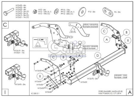 Фаркоп Galia для Mazda BT-50 (2012-2020) № F126A
