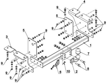 Фаркоп Imiola усиленный для Renault Master pick-up (2010-2021) № R.052