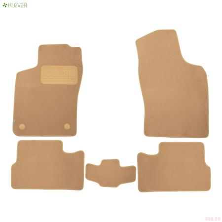 Коврики салона Klever текстильные Premium для Daewoo Nexia (2008-2016) бежевые № KLEVER04110922112kh