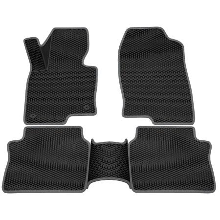 Коврики салона 3D Eva ромб резиновые для Mazda CX-5 (2017-2025) с серым кантом № 9223020202