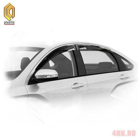 Дефлекторы окон CA Plastic Classic полупрозрачные для Lada (ВАЗ) Vesta (2015-2025) № 2010030311746