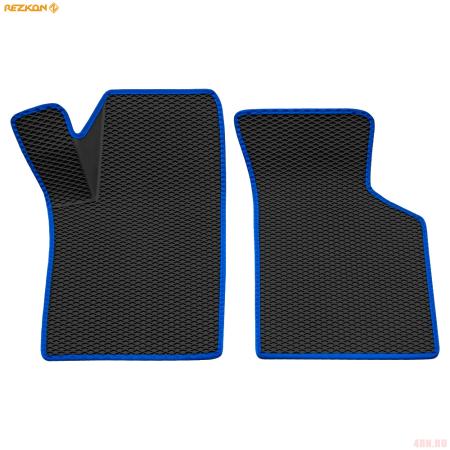 Коврики салона передние 3D EVA Ромб резиновые для Lada (ВАЗ) Kalina (2004-2013) с синим кантом № 9539030103
