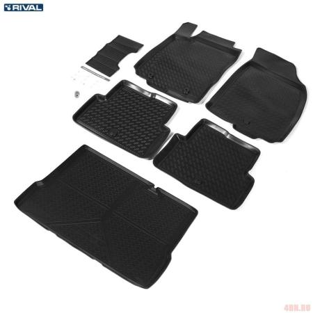 Комплект ковриков салона и багажника для Chevrolet Aveo седан (2012-2015) № K11001002-1