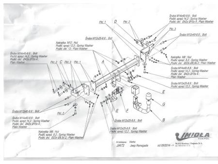 Фаркоп Imiola для Jeep Renegade (2014-2024) быстросъемное крепление № J.A72