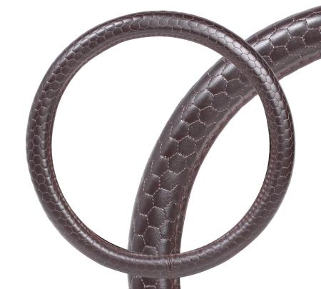 фотографии оплетка из искусственной кожи с тиснением (коричневый), l 40см awc-sl-04l