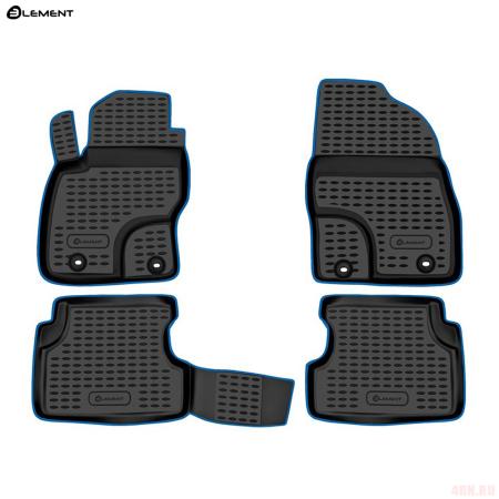 Коврики салона для Ford Focus 2 (2005-2010) с синим кантом № KANT.NLC.16.03.210.bl