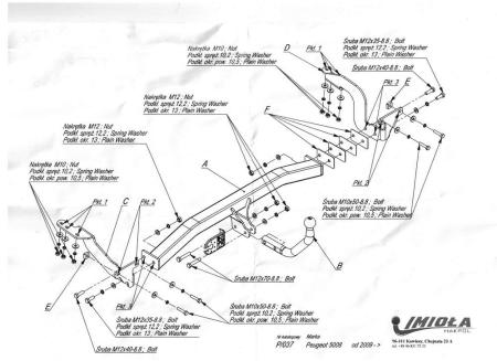 Фаркоп Imiola для Citroen C4 Picasso (2006-2013) № P.037