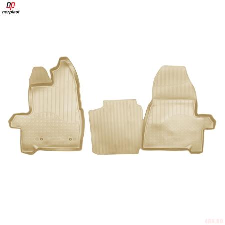 Коврики салона Norplast передние бежевые для Ford Transit Tourneo Custom (короткая база) (2013-2024) № NPA01-C22-750-B