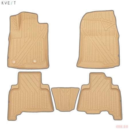 Коврики в салон 3D Kvest для Toyota Land Cruiser 150 Prado (2013-2025) 5 шт. № KVESTTYT00002Kb1