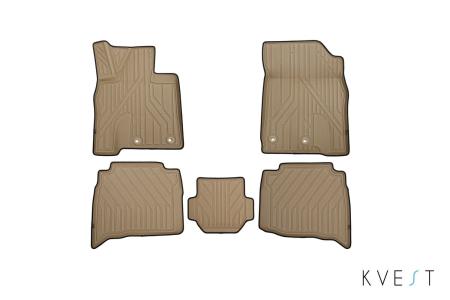 Коврики в салон 3D Kvest для Toyota Land Cruiser 200 (2015-2021) бежевые № KVESTTYT00001Kb
