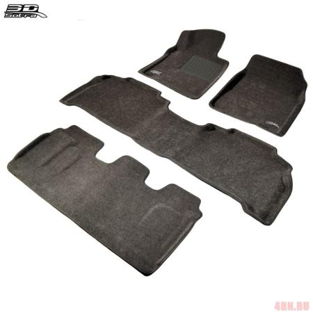 Коврики салона Sotra Liner 3D Lux серые для Toyota Land Cruiser 200 (2012-2021) 3 ряда № ST 74-00553