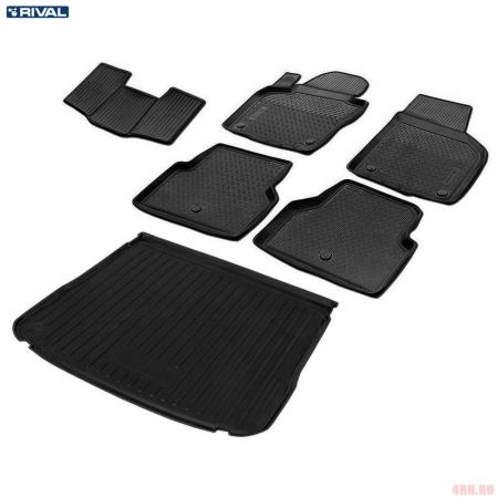 Комплект ковриков салона и багажника для Volkswagen Tiguan (2011-2017) № K15805001-3