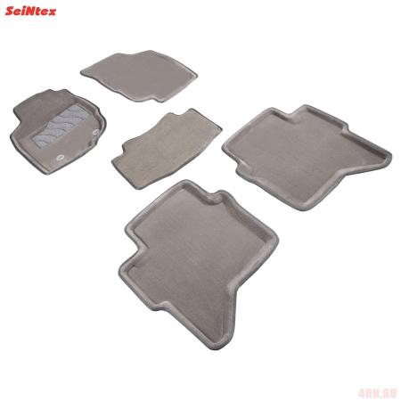 Коврики салона 3D текстильные для Toyota Hilux (2012-2015) серые № 84766