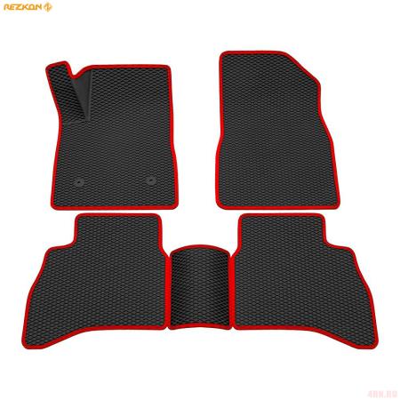 Коврики салона 3D EVA Ромб резиновые для Chevrolet TrailBlazer (2020-2025) с красным кантом № 9212060104