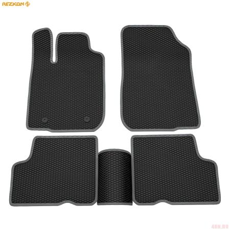 Коврики салона Rezkon EVA резиновые для Renault Logan (2004-2014) с серым кантом № 9029015102