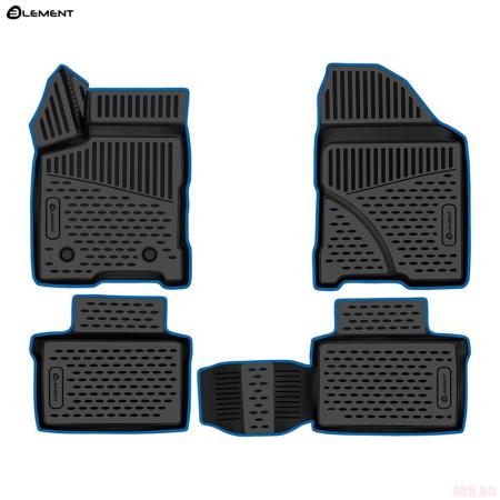 Коврики салона 3D для Lada (ВАЗ) Vesta (2022-2025) с синим кантом № KANT.ELEMEN3DA6732121.bl