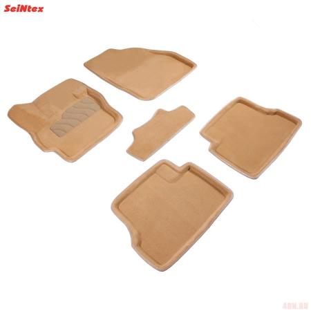 Коврики салона 3D текстильные для Mazda 3 (2009-2013) бежевые № 84136