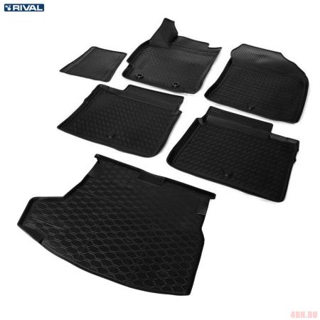 Комплект ковриков салона и багажника для Toyota Corolla седан (2013-2018) № K15702003-1