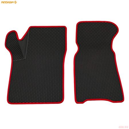 Коврики салона передние 3D EVA Ромб резиновые для Lada (ВАЗ) Niva Travel (2017-2025) с красным кантом № 9539040104