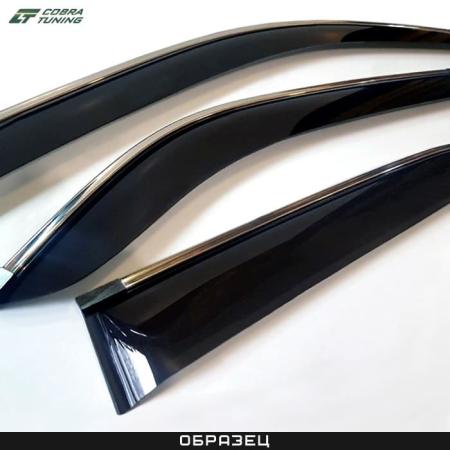 Дефлекторы окон Cobra для Volkswagen Touareg (2002-2010) с хромированным молдингом № V21903CR