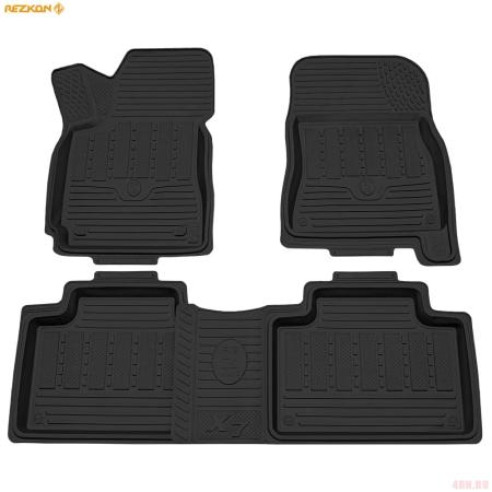 Коврики салона Rezkon резиновые для Geely Emgrand Х7 (2013-2025) № 1017010100