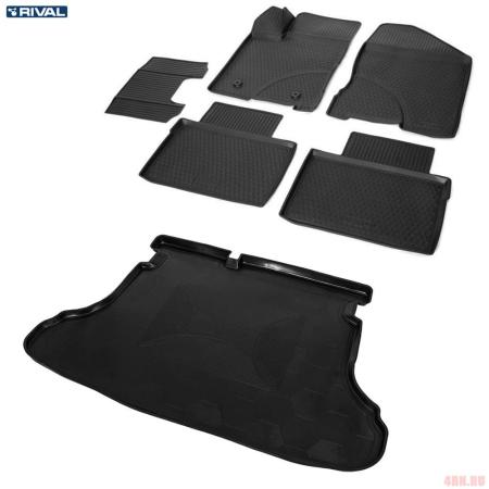 Комплект ковриков салона и багажника для Lada (ВАЗ) Vesta Cross (2017-2025) № K16006001-2