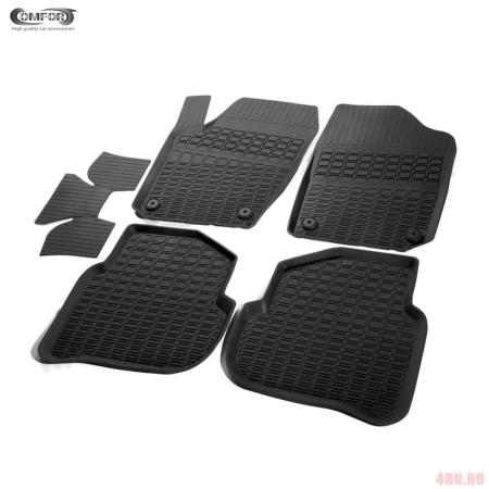Коврики салона Comfort резиновые для Volkswagen Polo седан (2010-2020) с крепежом № 51.99.503.L