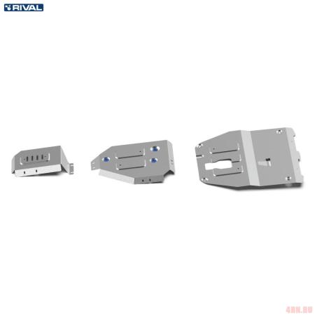 Комплект защиты картера, КПП, топливного бака и редуктора для Kia Sportage (2022-2025) № K333.2390.1