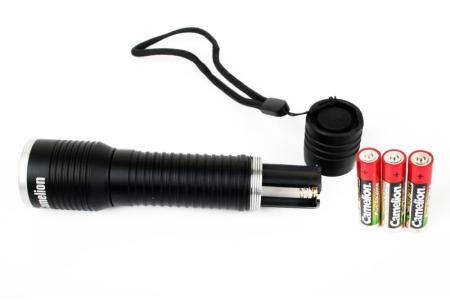 Фонарь Camelion , черный, LED XPE, ZOOM, 3 реж 3XLR03 в комплекте, алюминии, блистер LED5138