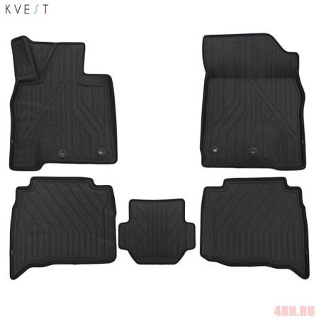Коврики в салон 3D Kvest для Toyota Land Cruiser 200 (2015-2021) серые № KVESTTYT00001Kg