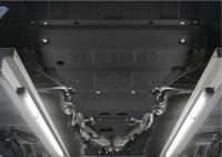 Защита двигателя, КПП и раздаточной коробки для Porsche Cayenne (2017-2025) черная, 3 части № K333.4615.1