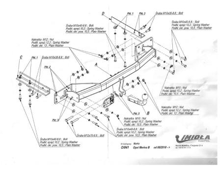 Фаркоп Imiola для Opel Meriva B (2010-2017) № O.041