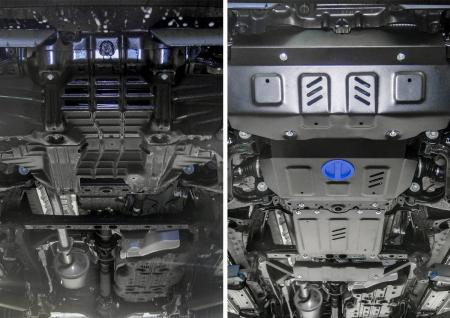 Защита радиатора, двигателя, КПП и раздаточной коробки для Toyota Fortuner 4WD (2015-2025) № K111.5770.1