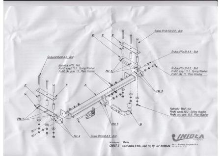 Фаркоп Imiola Opel Astra G (1998-2004) № O.007