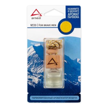 Ароматизатор жидкий подвесной флакон с деревянной крышкой ARNEZI французский автопарфюм №20 for brave men ARNEZI A1509099