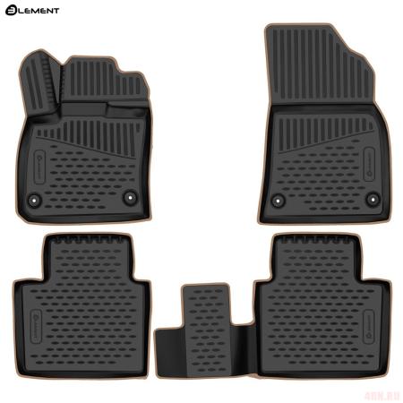 Коврики салона 3D для Geely Monjaro (2022-2025) с бежевым кантом № KANT.ELEM3DA67450210k.bg