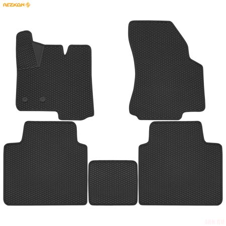 Коврики салона 3D EVA ромб резиновые для JAC JS6 (2022-2025) с черным кантом № 9258015100