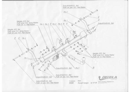 Фаркоп Imiola для Renault Kangoo (1997-2008) № R.006