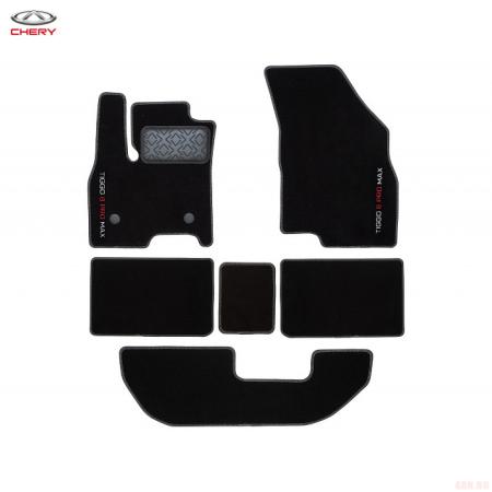 Коврики салона текстильные оригинальные Premium с двоной прострочкой для Chery Tiggo 8 Pro Max (2022-2025) 6 шт. № CHERY0233