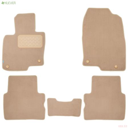 Коврики салона Klever текстильные Premium для Mazda CX-5 (2017-2025) бежевые № KVR04.033.033.22112kh