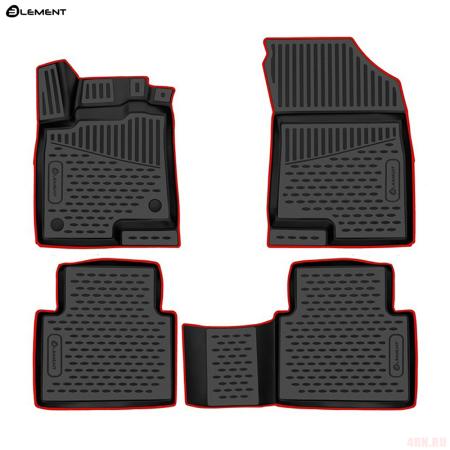 Коврики салона 3D для Haval Jolion (2021-2025) 4WD с красным кантом № KANT.ELEM3DA66905210k.rd