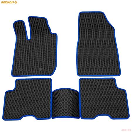 Коврики салона EVA cоты резиновые для Renault Arkana (2019-2025) с синим кантом № 9029040103