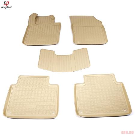 Коврики салона Norplast 3D для Volvo S90 (2016-2025) бежевые № NPA11-C96-140-B