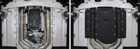 Защита КПП и раздаточной коробки для Rolls-Royce Cullinan (2018-2025) черная, 3 части № 333.2504.1