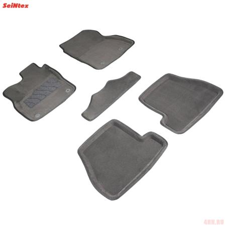 Коврики салона 3D текстильные для Ford Focus 3 (2015-2018) МКПП серые № 89879