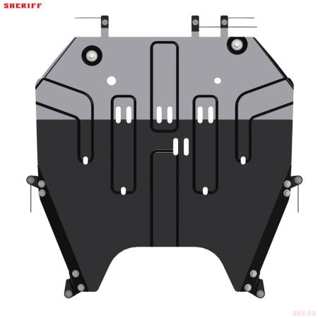 Защита картера и КПП для Mitsubishi Eclipse Cross (2018-2025) № 14.3574