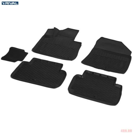 Коврики салона для Hyundai Santa Fe (2021-2023) 5 мест № 12306010