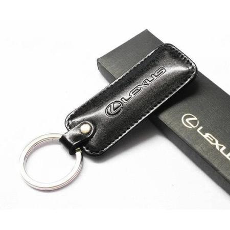 Брелок прямоугольный кожаный черный (с логотипом Lexus) № OT110-0321L
