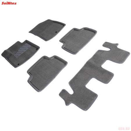 Коврики салона 3D текстильные для Kia Sorento (2020-2025) 7 мест серые № 95996